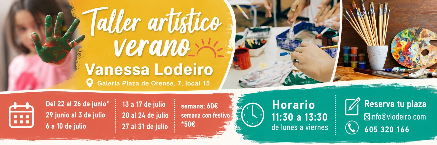 Banner campamento artístico de verano 2026 ¡Apúntate!